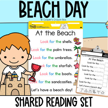 Preview of Beach Day | Shared Reading Poem | Project & Trace