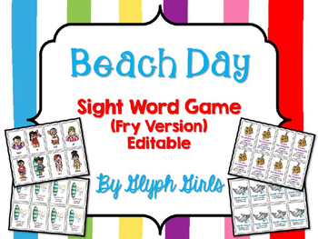 Preview of Beach Day Sight Word Game (Fry Version)