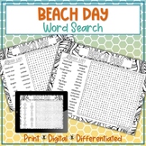 Beach Day Word Search Puzzle Activity | End of the Year