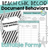 Beach Decor Behavior Documentation Forms EDITABLE