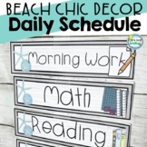 Beach Decor Daily Schedule Cards EDITABLE