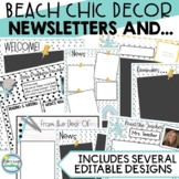 Beach Decor EDITABLE Newsletters Meet the Teacher and Stat