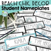 Beach Decor Student Nameplates & Deskplates EDITABLE PRINT
