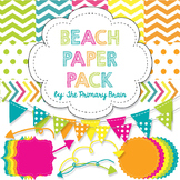 Beach Digital Paper and Clip Art Pack