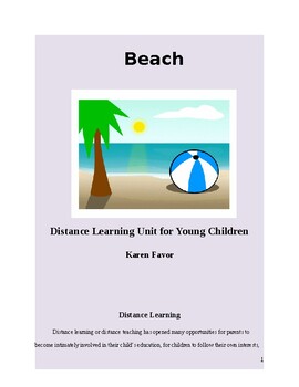Preview of Beach Distance Learning Unit for Young Children