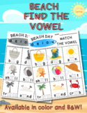 Beach Find the Vowels worksheet] Summer Fun Preschool & El