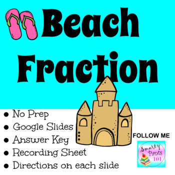 Preview of Beach Fractions Google Slides Activity   