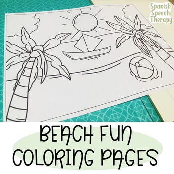 free beach fun coloring pagesthe bilingual shop  tpt
