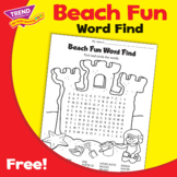 Beach Fun Summer Word Find / Word Search & Coloring Page F