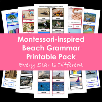 Preview of Beach Grammar Printable Pack