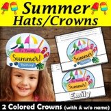 Beach Hat /Crown Editable Name | Summer Craft activity | Last day of school  #2