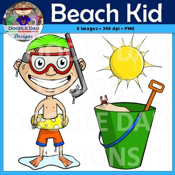 Preview of Beach Kid Clip Art (Summer, Spring, Pool, Swimming, Snorkel, Sun, Vacation)