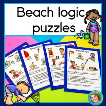 Preview of Summer Logic Critical Thinking Puzzles Brain Teasers for Math Enrichment