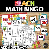Beach Math Bingo Game Addition and Subtraction to 20 | End