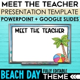 Beach Meet the Teacher Template Editable Open House & Augu