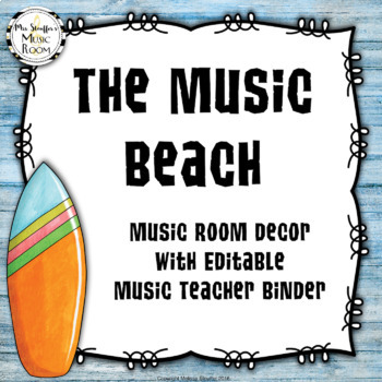 Preview of Beach Music Classroom Decor Bundle