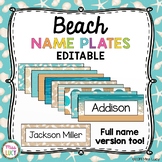 Beach Name Plates / Desk Tags | EDITABLE