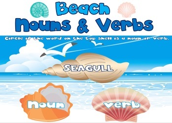 Preview of Beach Nouns and Verbs Flipchart