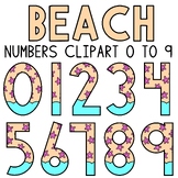 Beach Numbers with Starfish Summer Math Clipart Commercial Use