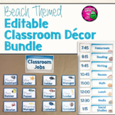 Beach & Ocean Themed Editable Classroom Decor Set Bundle