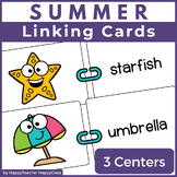 Beach Phonics Game for 1st Grade - Summer Linking Cards fo