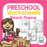 Beach Preschool Worksheets - No Prep Literacy & Math PreK 