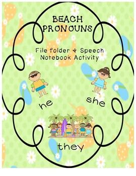 Preview of Pronouns File Folder FREEBIE for Speech Therapy