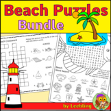 Beach Puzzles Bundle – Summer Puzzle Activities, Vacation 