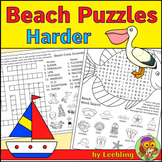 Beach Puzzles, Harder Version – Summer Puzzle Activities, 