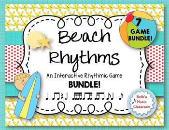 Preview of Beach Rhythms! An Interactive Rhythm GAME BUNDLE - 7 GAMES! (Kodaly)
