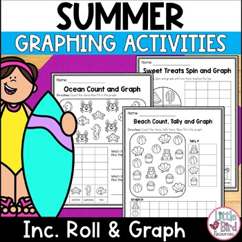 summer graphing activities beach roll and graph bar graph worksheets