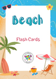 Beach Seasonal Flash Cards Objects Clothes Color Summer NO PREP