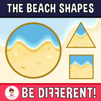 Preview of Beach Shapes Clipart Geometry Math 2D Summer Holiday