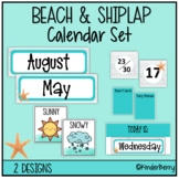 Beach & Shiplap Calendar Time & Weather Set