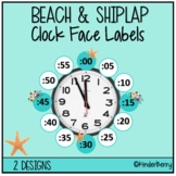 Beach & Shiplap Clock Face Labels