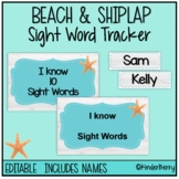 Beach & Shiplap Sight Word Tracker | EDITABLE