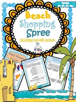 Preview of 3Beach Shopping Spree {MATH REVIEW with Decimals}