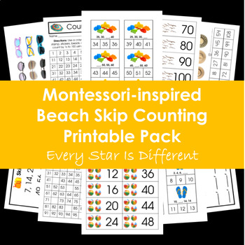 Preview of Beach Skip Counting Printable Pack