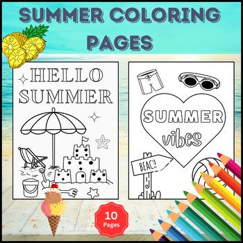 Beach Summer Coloring Pages - End of The Year Activities Coloring Sheets