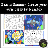 Beach Summer End of Year Create your own Color By Number C