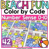 Beach Summer Fun Day Coloring Pages Color by Number Math C