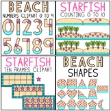 Beach Summer Math Clipart Bundle Numbers Counting Ten Fram