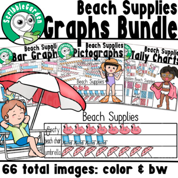 Preview of Beach Supplies: 3 Category Graphs Bundle