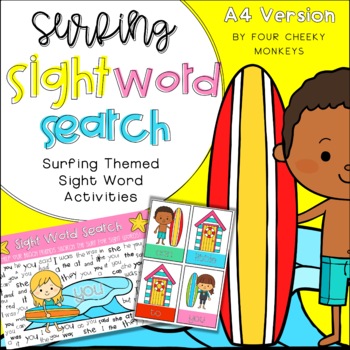 Preview of Beach / Surfing Themed Sight Word Printable Activities