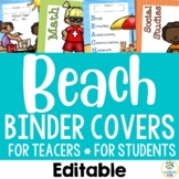 Beach Teacher & Student Binder Covers- Grades, Lesson Plan