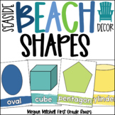 Beach Theme 2D & 3D SHAPES Classroom Decor