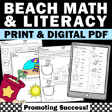 Beach Day Theme Activities Math ELA Writing End of the Yea