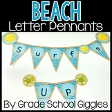 Beach Pennant Template With Large Alphabet Letters For Cla