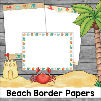 Preview of Beach Theme Border Printable Paper