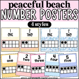 Beach Theme Classroom Number Posters